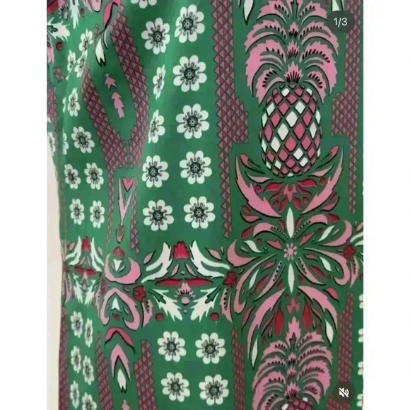 Charter Club Bright Pineapple Tropical Sleeveless Shift‎ Dress Women's Petite S - Picture 3 of 11